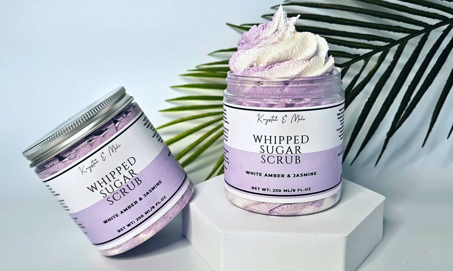 White Amber & Jasmine Whipped Sugar Scrub