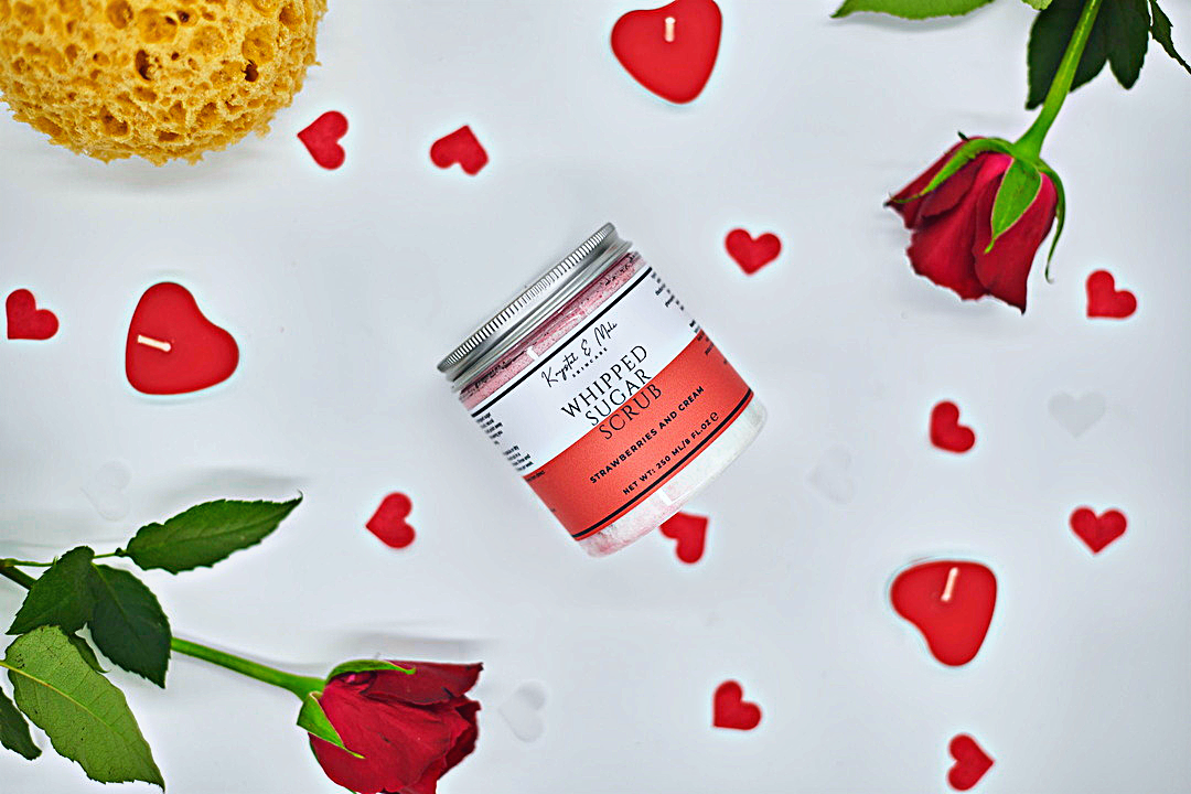 Strawberries & cream whipped sugar scrub